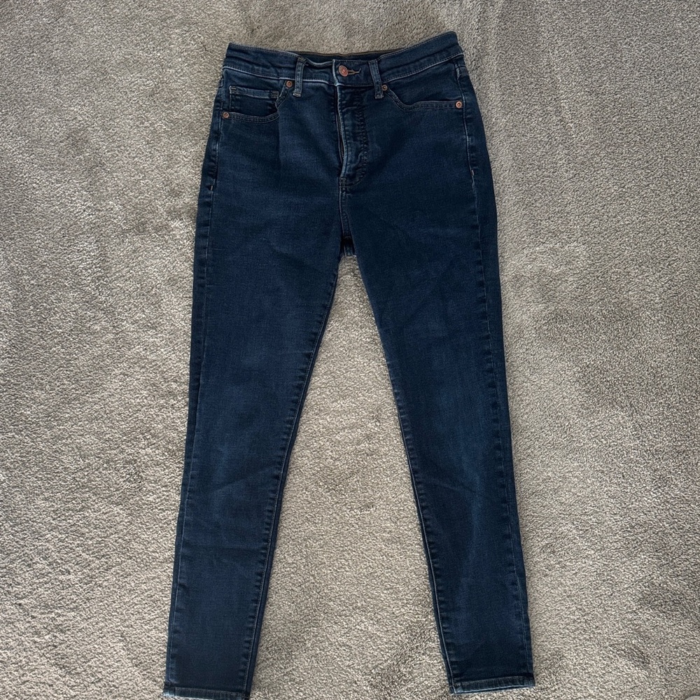 Express Skinny High Rise Dark Blue Women's Jeans -8R